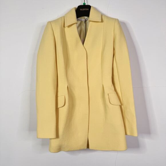 Emilia Wickstead Butter Yellow Wool Crepe Aiden Jacket Size UK 8 US 4 Retro NWT - Picture 2 of 14